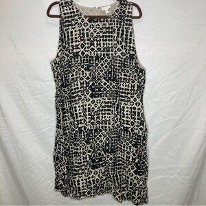 Garnet Hill linen A line geometric dress